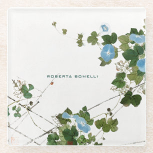 Einzigartiger moderner Minimalistischer Blumen-Nam Glasuntersetzer