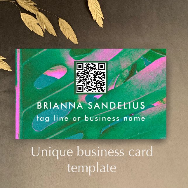 Einzigartiger moderner rosa und grüner botanischer visitenkarte (Personalize this unique botanical pink and green business card template.
)