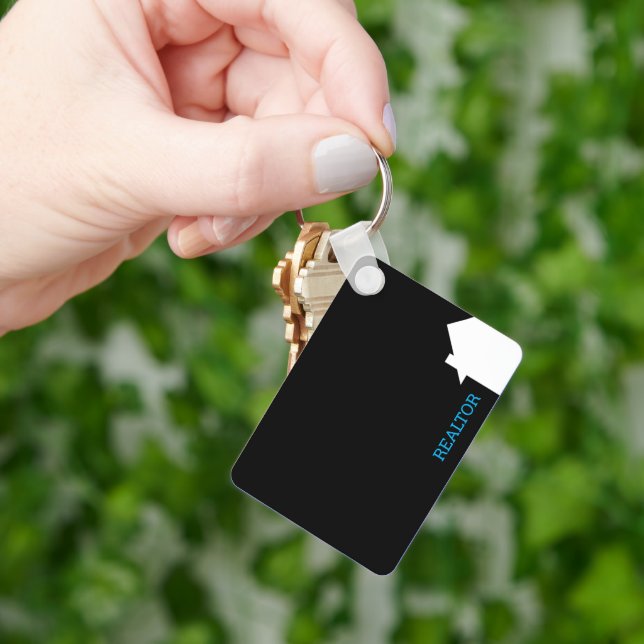 Einzigartiger, moderner Schwarz Real Anwesen Listi Schlüsselanhänger (Hand)
