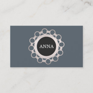 Einzigartiger, moderner Silberkettenkreis Visitenkarte
