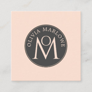 Einzigartiger Monogramm-Schwarz-Cream-Visitenkarte Quadratische Visitenkarte