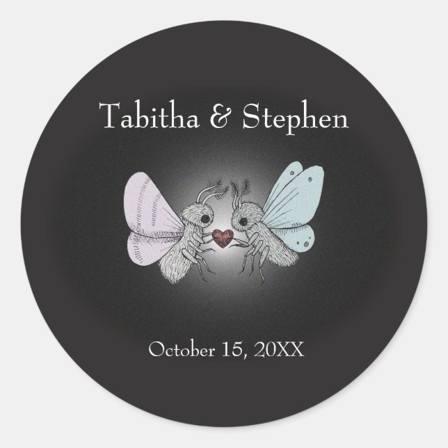 Einzigartiger Moth Gothic Horror Lover Gastgeschen Runder Aufkleber (Vorderseite)