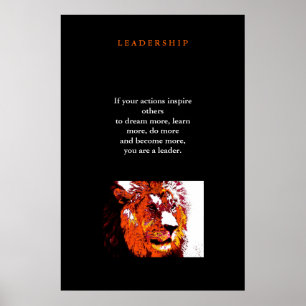 Einzigartiger Motivierend Leadership Pop Art Lion  Poster