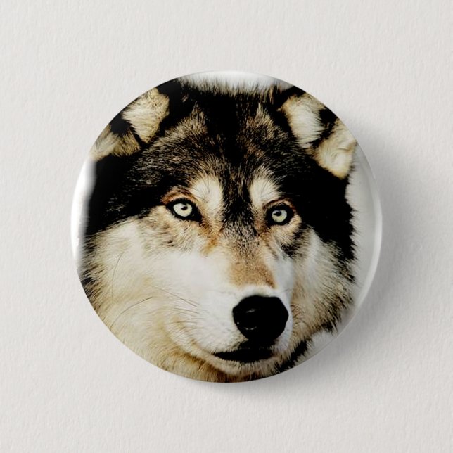 Einzigartiger Motivierend Wolf Button (Vorderseite)