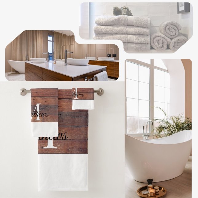 Einzigartiger Name des Musters eines rustikalen Zi Badhandtuch Set (Rustic Brown Bathroom Towel.)