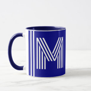 Einzigartiger Name & Initiale   Bestes Navyblaues  Tasse