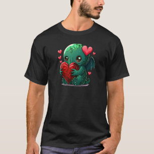 Einzigartiger Niedlicher Cthulhu Valentinstag T-Shirt