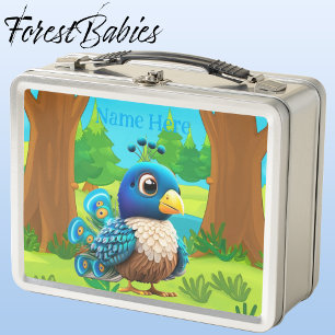 Einzigartiger Niedlicher Whimsical Peacock Bird Ca Metall Brotdose
