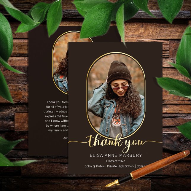 Einzigartiger Oblong 2 Foto Collage Abschluss Viel Dankeskarte (Von Creator hochgeladen)