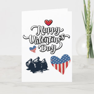 Einzigartiger patriotischer USA-Flaggen Valentinst Feiertagskarte