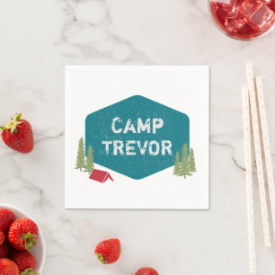 Einzigartiger personalisierter Camp-Name Geburtsta Serviette