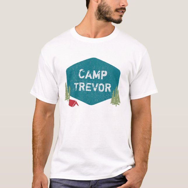 Einzigartiger Personalisierter Campname Geburtstag T-Shirt (Vorderseite)