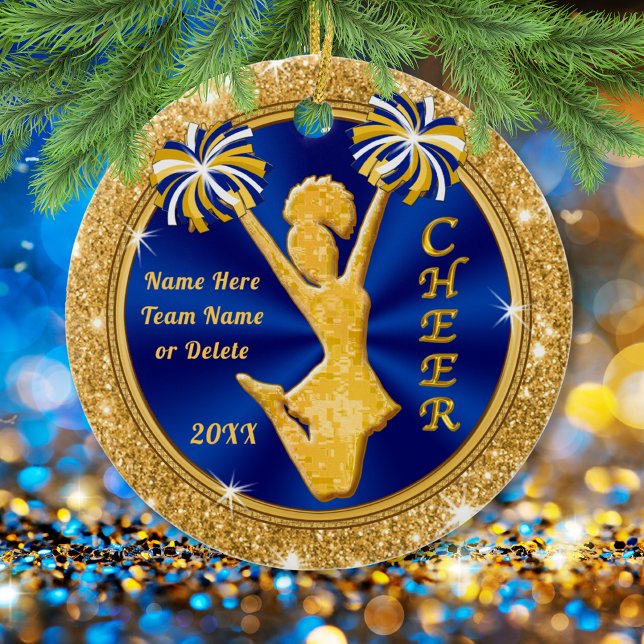 Einzigartiger Personalisierter Cheerleader Weihnac Keramik Ornament (Cheerleader Christmas Ornaments. Personalized with Name, Team and Year. )