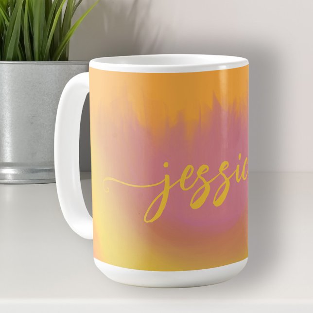 Einzigartiger personalisierter Drehbuchname modern Kaffeetasse (Von Creator hochgeladen)