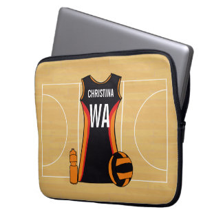 Einzigartiger personalisierter Netball Laptopschutzhülle