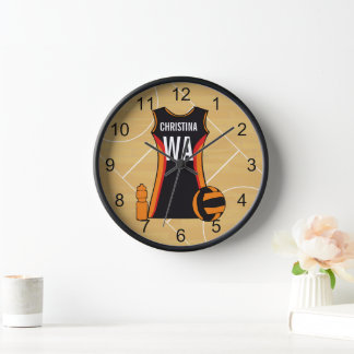 Einzigartiger Personalisierter Netball Wanduhr