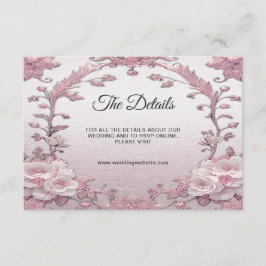 Einzigartiger Pink-Blumen-Detail-Verschlusskarte Begleitkarte