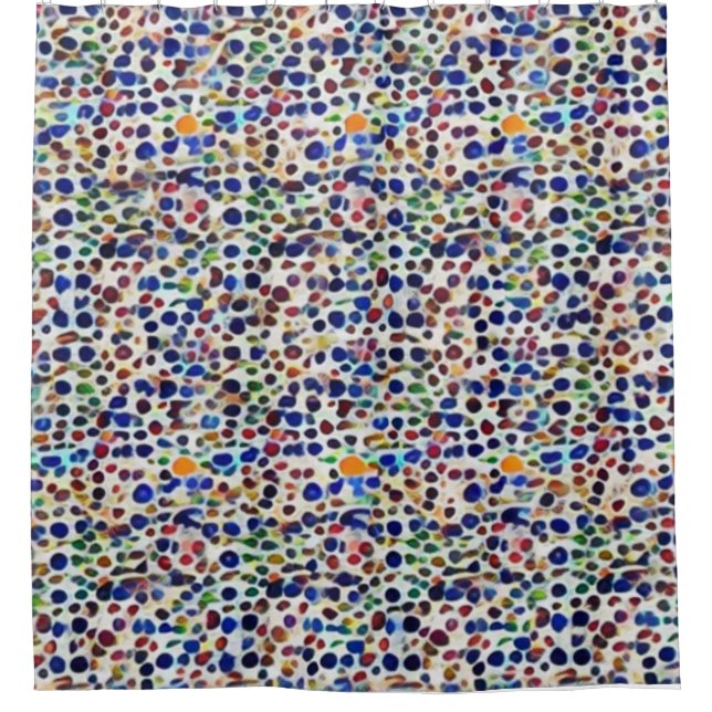 Einzigartiger Polka im orientalischen Stil Duschvorhang (Vorderseite)