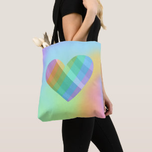 Einzigartiger Rainbow Heart Tote Bag