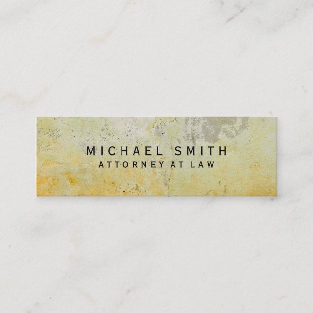 Einzigartiger Rechtsanwalt beim Design der gelben  Mini Visitenkarte (Vorderseite)