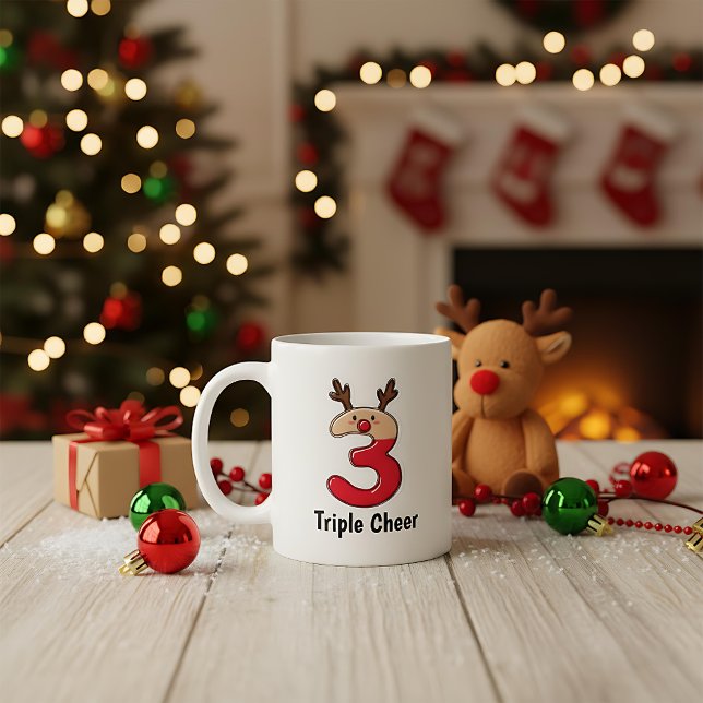 Einzigartiger Rentier-personalisierter Weihnachtsk Kaffeetasse (Von Creator hochgeladen)