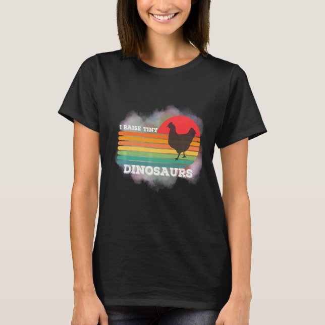 Einzigartiger Retro 70er Sunset I Raise Tiny Chick T-Shirt (Vorderseite)