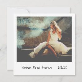 Einzigartiger Retro Instant Foto Bridal Brunch Einladung