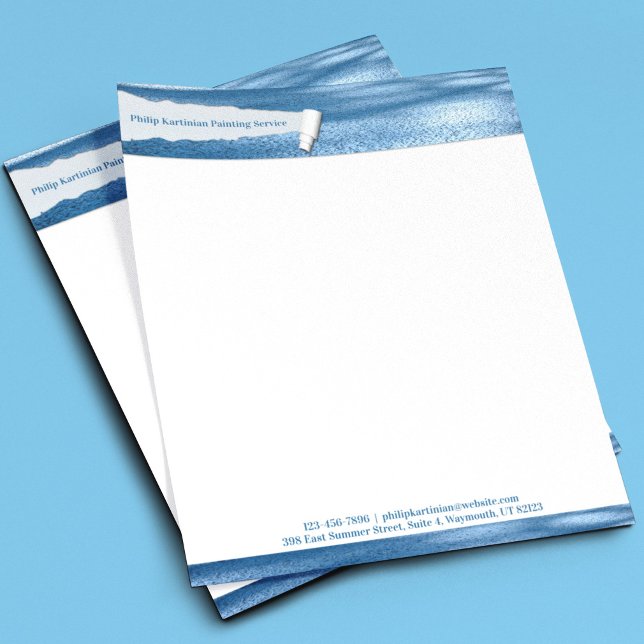 Einzigartiger Ripped Blue Letterhead Briefkopf (Von Creator hochgeladen)