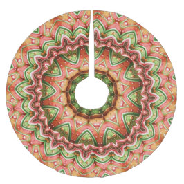 Einzigartiger Rosa Grüner Weihnachtsbaumrock Polyester Weihnachtsbaumdecke