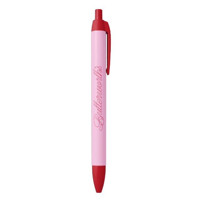 Einzigartiger rosa und roter typografischer Geschä Kugelschreiber (Unterseite (Vertikal))