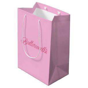 Einzigartiger rosa und roter typografischer Geschä Mittlere Geschenktüte