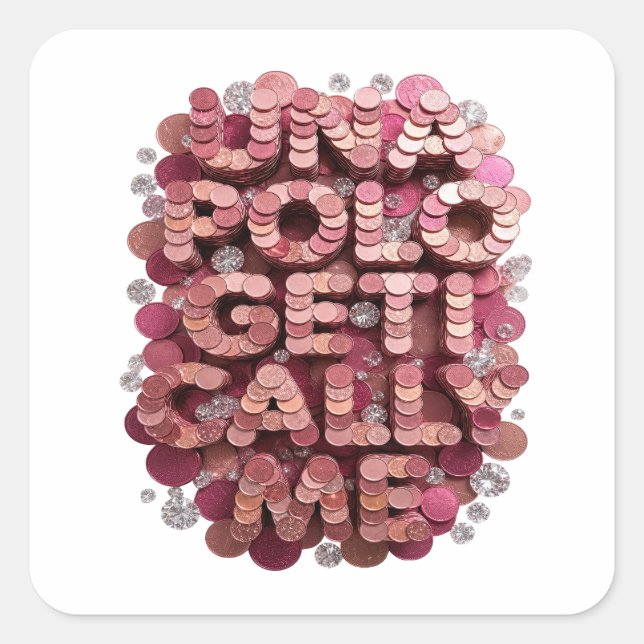 Einzigartiger Rosa UNFOLD GET ME CALL ME Geschenk- Quadratischer Aufkleber (Vorderseite)