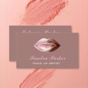 Einzigartiger Rose Gold Lippen Makeup Artist Visitenkarte