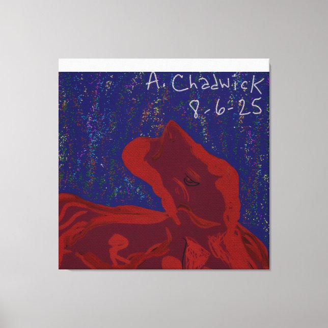 Einzigartiger, rot-farbener Superheld Stretched Le Leinwanddruck (Vorderseite)