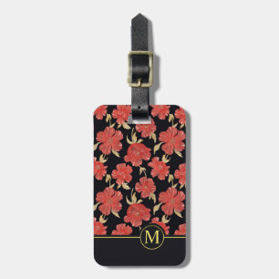 Einzigartiger roter BlumenGepäckanhänger des Gepäckanhänger