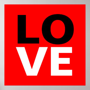 Einzigartiger roter Hintergrund Liebesromanze Poster