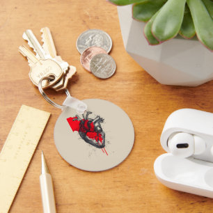 Einzigartiger roter Spritzer menschlicher Herz-Sch Schlüsselanhänger