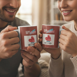 Einzigartiger roter Weihnachts-Feiertags-Becher Kaffeetasse