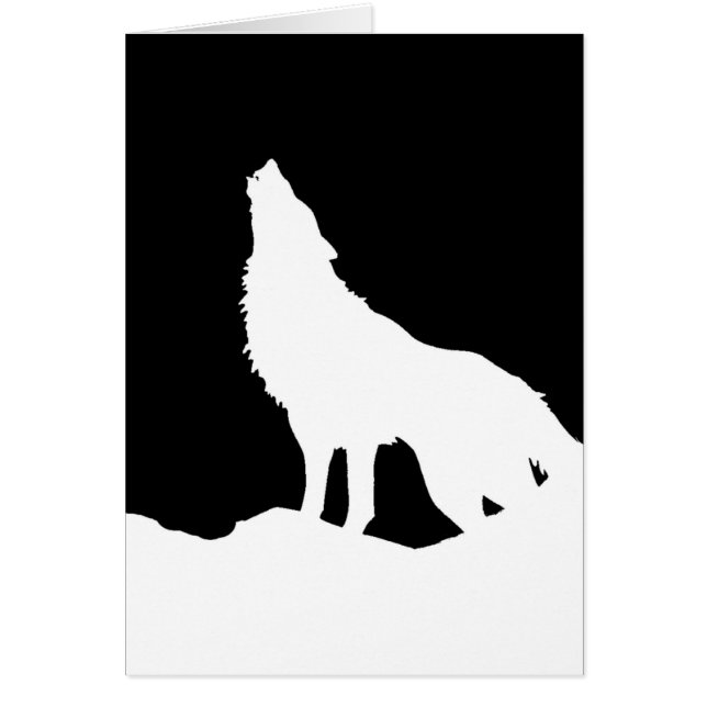 Einzigartiger Schwarz-Weiß-Pop Art Wolf Silhouette (Vorne)