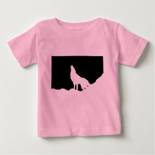 Einzigartiger Schwarz-Weiß-Pop Art Wolf Silhouette Baby T-shirt