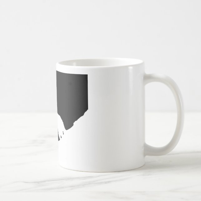 Einzigartiger Schwarz-Weiß-Pop Art Wolf Silhouette Tasse (Rechts)