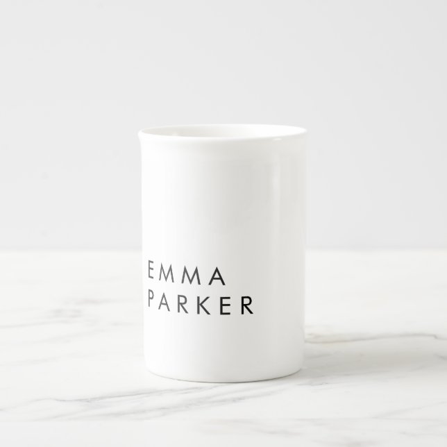 Einzigartiger Schwarz-weißer Trendy Name hinzufüge Prozellantasse (Vorderseite)