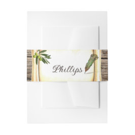 Einzigartiger Scroll & Feather Pen Einladungsbanderole