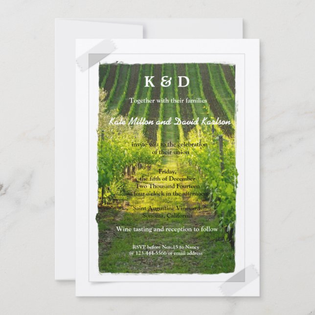 Einzigartiger Sonnenschein Weingüterkeller Weingut Einladung (Vorderseite)