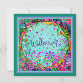 Einzigartiger Spaß Whimsical Birds Floral Willpowe Karte