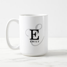 Einzigartiger Stilname und Monogramm-Typografie Kaffeetasse