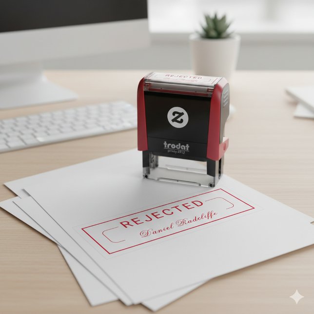 Einzigartiger stilvoller 'ABGELEHNT'-Stempel mit b Permastempel (Unique Stylish 'REJECTED' with Custom Signature Self-inking Stamp)