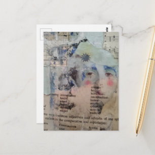 Einzigartiger superlativer Vintage-Gesicht-Mixed-M Postkarte