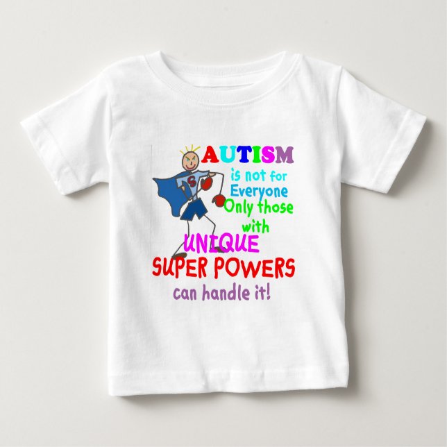 Einzigartiger SuperPower-Autismus Baby T-shirt (Vorderseite)