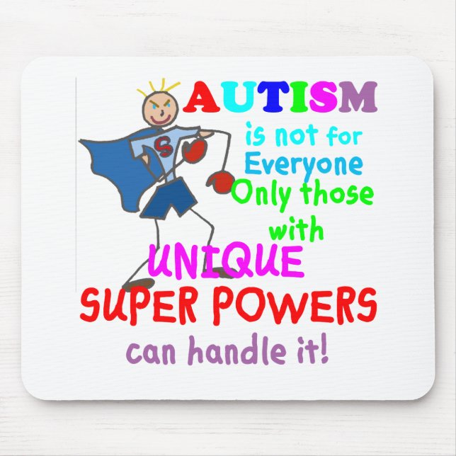 Einzigartiger SuperPower-Autismus Mousepad (Vorne)